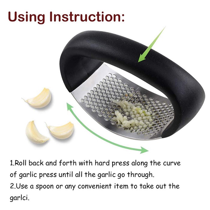 Stainless Steel Garlic Press Chopper Crusher